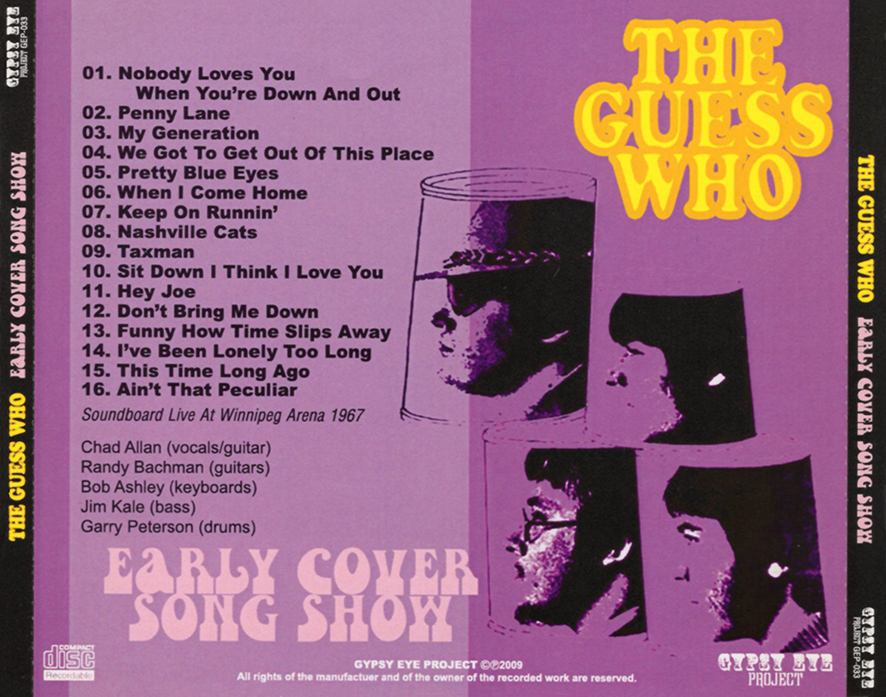 Guess Who CD Early Cover Song Show tray